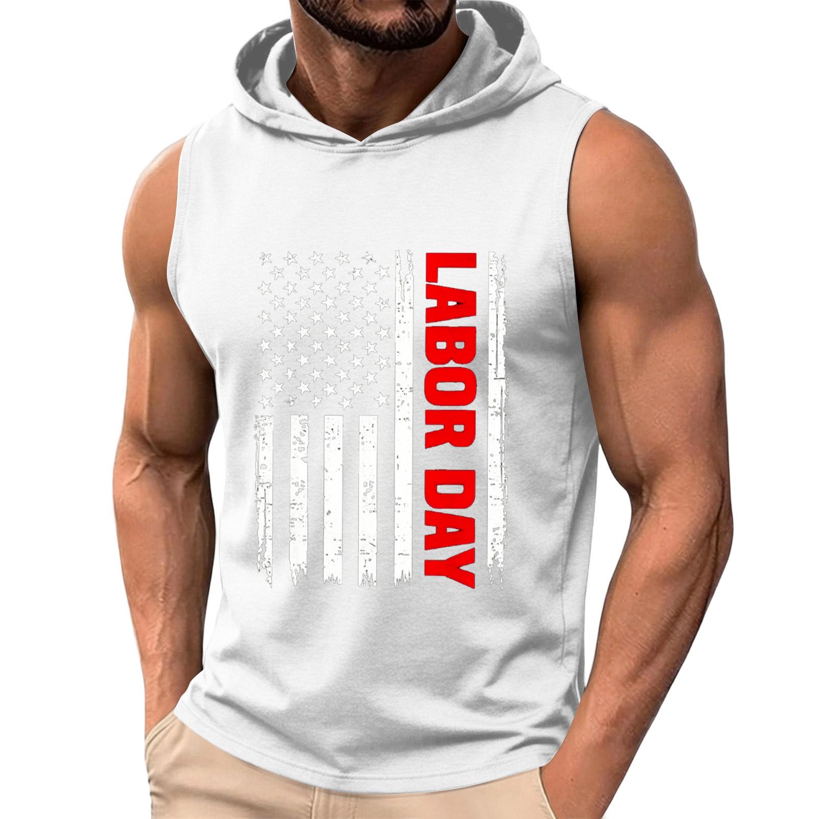 Men s Sleeveless Hoodie Lightweight Casual Hooded Tank Top with Printed Flag and Labor Day Text Comfortable Summer Vest XL білий
Men s Sleeveless Hoodie Lightweight Casual Hooded Tank Top with Printed Flag and Labor Day Text Comfortable Summer Vest XL білий