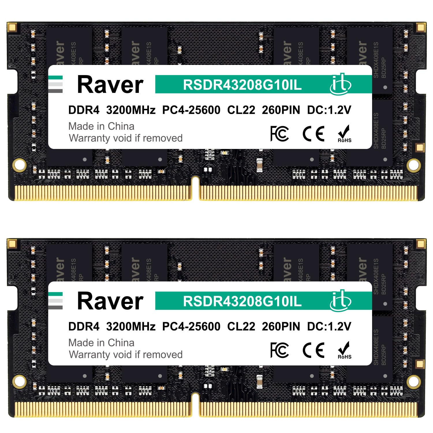 Memory for notebook PC 16GB x 2 SODIMM Raver CL22 260pin For PC with Intel CPU RS2KDR43208G10IL PC4-25600 (DDR4-3200) (8GB pieces) 1.2V
Memory for notebook PC 16GB x 2 SODIMM Raver CL22 260pin For PC with Intel CPU RS2KDR43208G10IL PC4-25600 (DDR4-3200) (8GB pieces) 1.2V