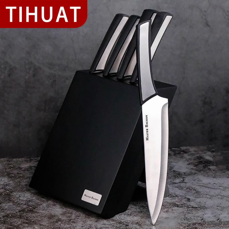 TIHUAT Кухонный нож из нержавеющей стали, нож шеф-повара в западном стиле, нож для резки мяса, набор из 5 предметов, подарочные принадлежности для отеля
TIHUAT Кухонный нож из нержавеющей стали, нож шеф-повара в западном стиле, нож для резки мяса, набор из 5 предметов, подарочные принадлежности для отеля