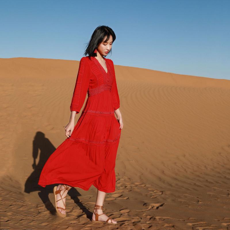 Retro Red Fairy Long Dress: Slim Waist & Desert-Inspired Design, Perfect for Vacation Photography M
Retro Red Fairy Long Dress: Slim Waist & Desert-Inspired Design, Perfect for Vacation Photography M