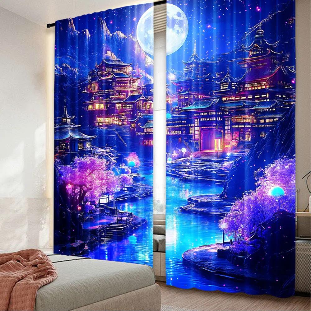 2Pcs Fantasy Landscape Curtain For Bedroom Moonlight Mountain Castle Water Floral Room Decor Nature Aesthetic For Living Room 100*130 Grommet Top 1pcs
2Pcs Fantasy Landscape Curtain For Bedroom Moonlight Mountain Castle Water Floral Room Decor Nature Aesthetic For Living Room 100*130 Grommet Top 1pcs