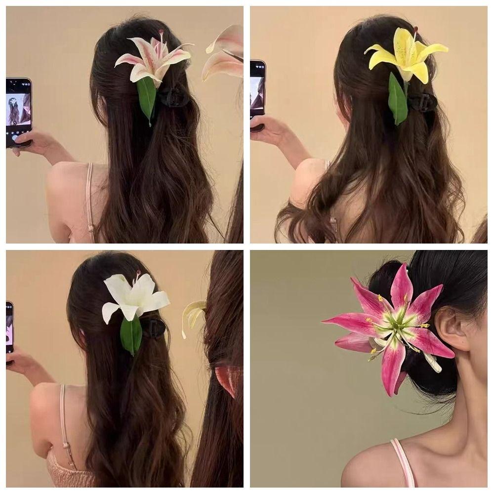Large Shark Clip Lilium Flower Hair Claw Bohemia Barrettes Vacation Style Hair Claw Beach Style 1
Large Shark Clip Lilium Flower Hair Claw Bohemia Barrettes Vacation Style Hair Claw Beach Style 1