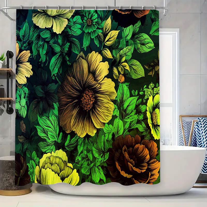 Green Leaves Yellow Flowers Shower Curtain Waterproof Fabric Bathroom Decorative Backdrop For Home Decoration Multicolor Floral W60H190(CM)-1 Pcs
Green Leaves Yellow Flowers Shower Curtain Waterproof Fabric Bathroom Decorative Backdrop For Home Decoration Multicolor Floral W60H190(CM)-1 Pcs