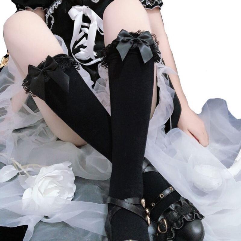 Женские весенне-осенние носки до икры с милым кружевом и кружевным бантом 1 pair чёрный
Женские весенне-осенние носки до икры с милым кружевом и кружевным бантом 1 pair чёрный