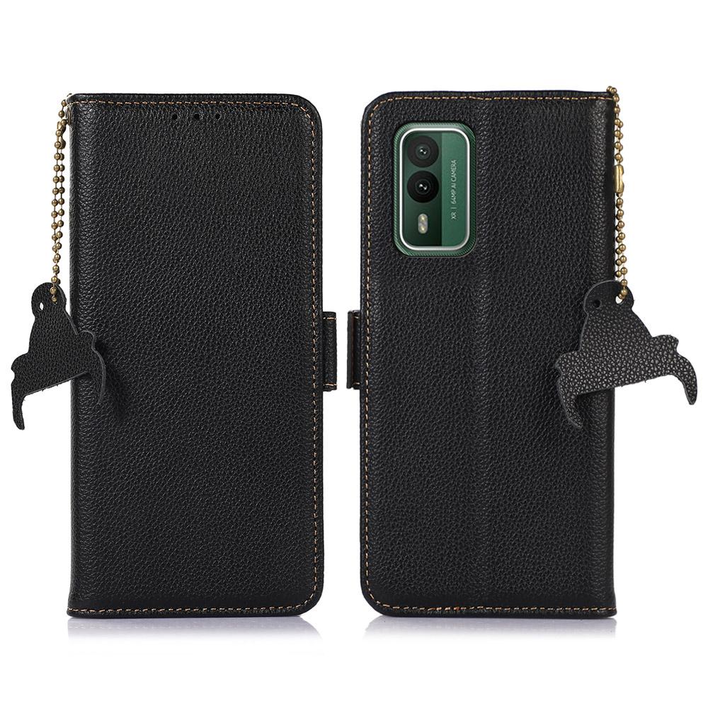 For Nokia XR21 RFID Blocking Phone Cover Stand Genuine Cow Leather Phone Wallet Case Black
For Nokia XR21 RFID Blocking Phone Cover Stand Genuine Cow Leather Phone Wallet Case Black