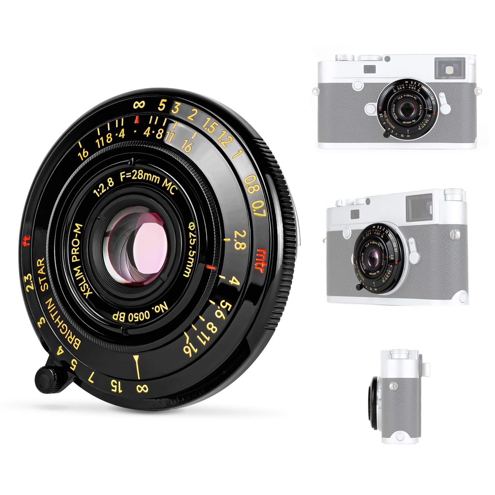 Brightin Star 28mm Manual Prime Leica for Leica Cameras for Mirrorless F2.8 Full-Frame Ultra-Slim Lens, Focus, Lens, Compatible, M-Mount, M2, M3, M4,
Brightin Star 28mm Manual Prime Leica for Leica Cameras for Mirrorless F2.8 Full-Frame Ultra-Slim Lens, Focus, Lens, Compatible, M-Mount, M2, M3, M4,