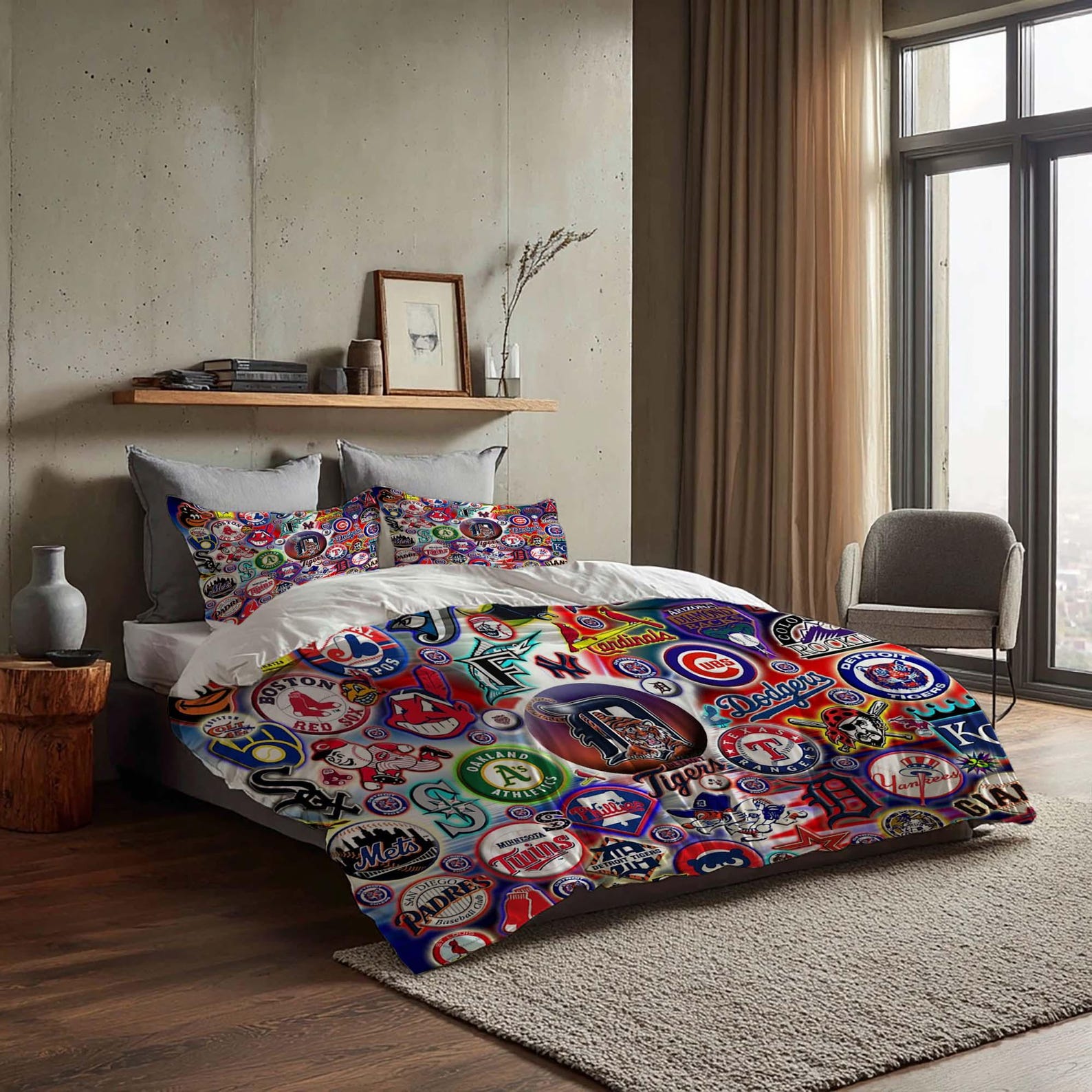 Personalized Name Baseball Duvet Cover Bedding Three Piece Set Custom Quilt Cover Comfortable Perfect Gift for Birthday Christmas. 135x200cm
Personalized Name Baseball Duvet Cover Bedding Three Piece Set Custom Quilt Cover Comfortable Perfect Gift for Birthday Christmas. 135x200cm