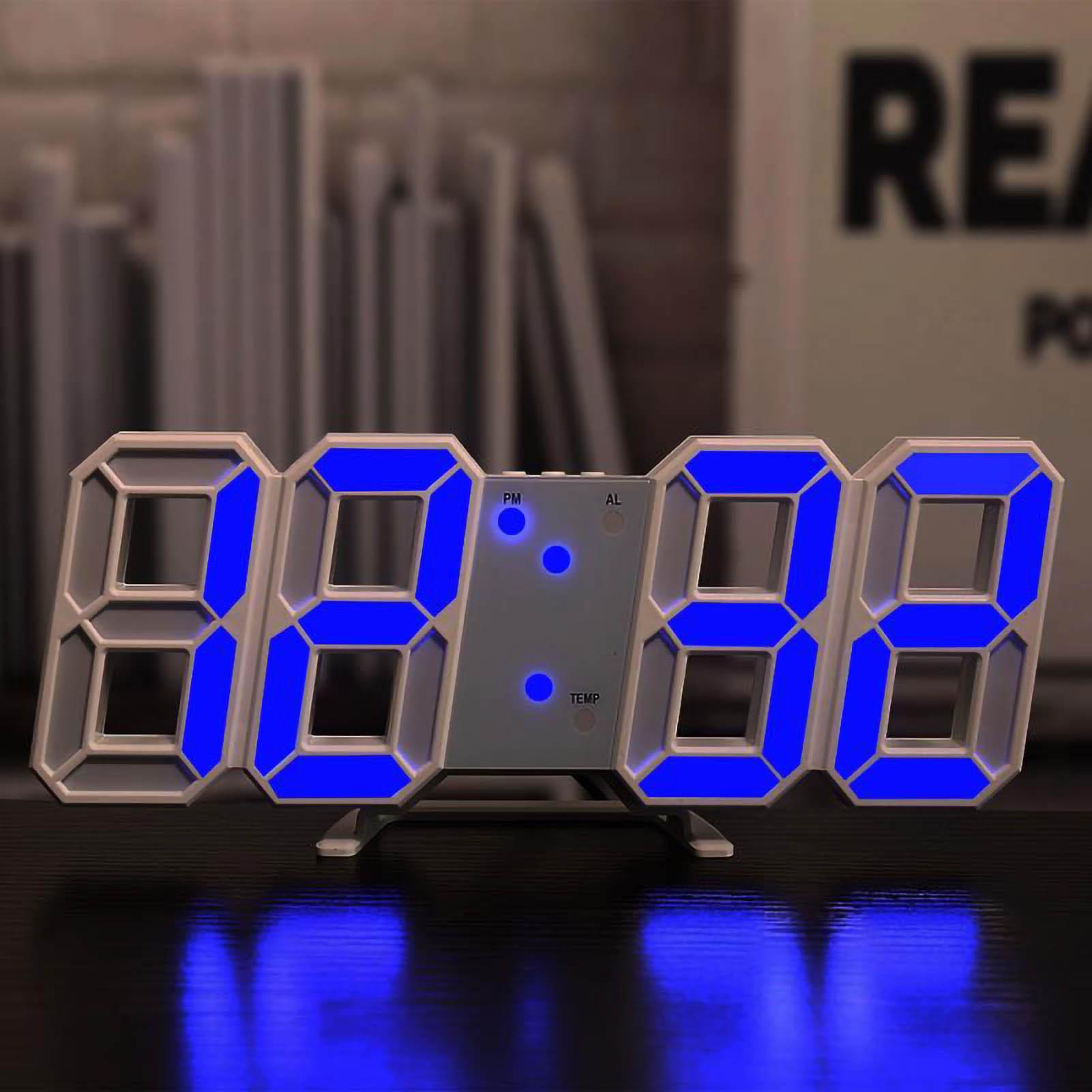 Светодиодный цифровой настольный будильник, бесшумные 3D цифровые настенные часы, настольные для гостиной, спальни, белые
Светодиодный цифровой настольный будильник, бесшумные 3D цифровые настенные часы, настольные для гостиной, спальни, белые