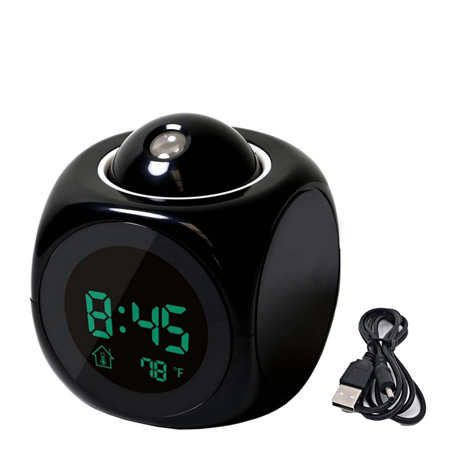 Креативный светодиодный проекционный будильник с цифровым дисплеем, прикроватный будильник, показывающий время, функция повтора сигнала, температура, потолочные часы для дома
Креативный светодиодный проекционный будильник с цифровым дисплеем, прикроватный будильник, показывающий время, функция повтора сигнала, температура, потолочные часы для дома