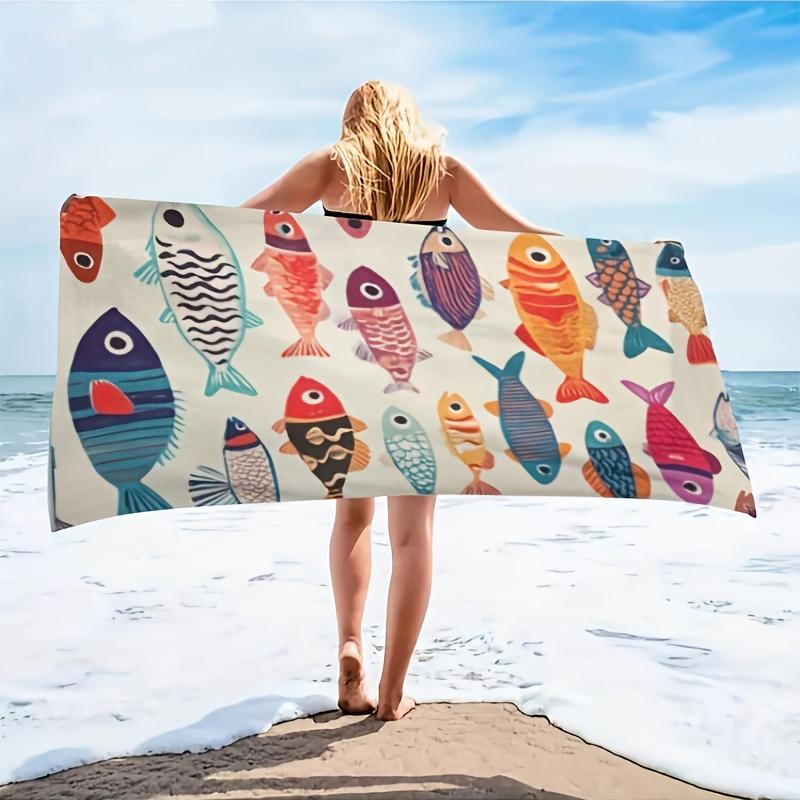 Vibrant Fish Print Beach Towel, Soft Lightweight Sand-Resistant Super Absorbent for Travel Swimming Surfing W40*H60(CM)
Vibrant Fish Print Beach Towel, Soft Lightweight Sand-Resistant Super Absorbent for Travel Swimming Surfing W40*H60(CM)