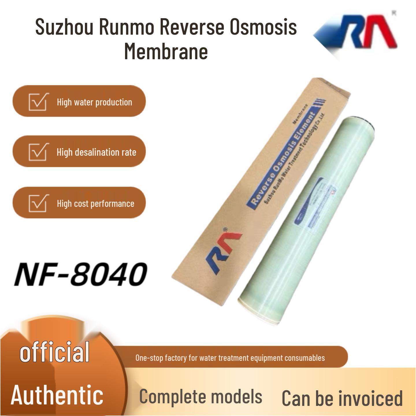 NF-8040 Зворотний осмос 8-дюймова нанофільтраційна мембрана для очищення солонуватої води, підходить для застосувань з високим/низьким тиском. Contact for other models
NF-8040 Зворотний осмос 8-дюймова нанофільтраційна мембрана для очищення солонуватої води, підходить для застосувань з високим/низьким тиском. Contact for other models