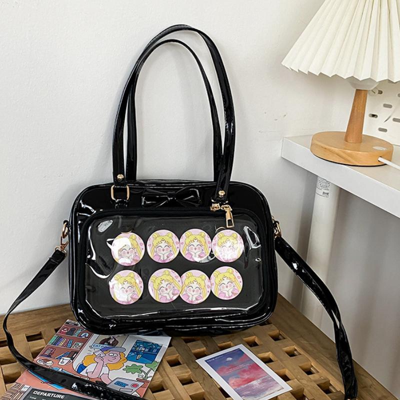 Japanese Cute Transparent Patent Leather Itabag Fashion Girls JK Shoulder Bag Student Personality Crossbody Bag Ita Bag Handbags
Japanese Cute Transparent Patent Leather Itabag Fashion Girls JK Shoulder Bag Student Personality Crossbody Bag Ita Bag Handbags
