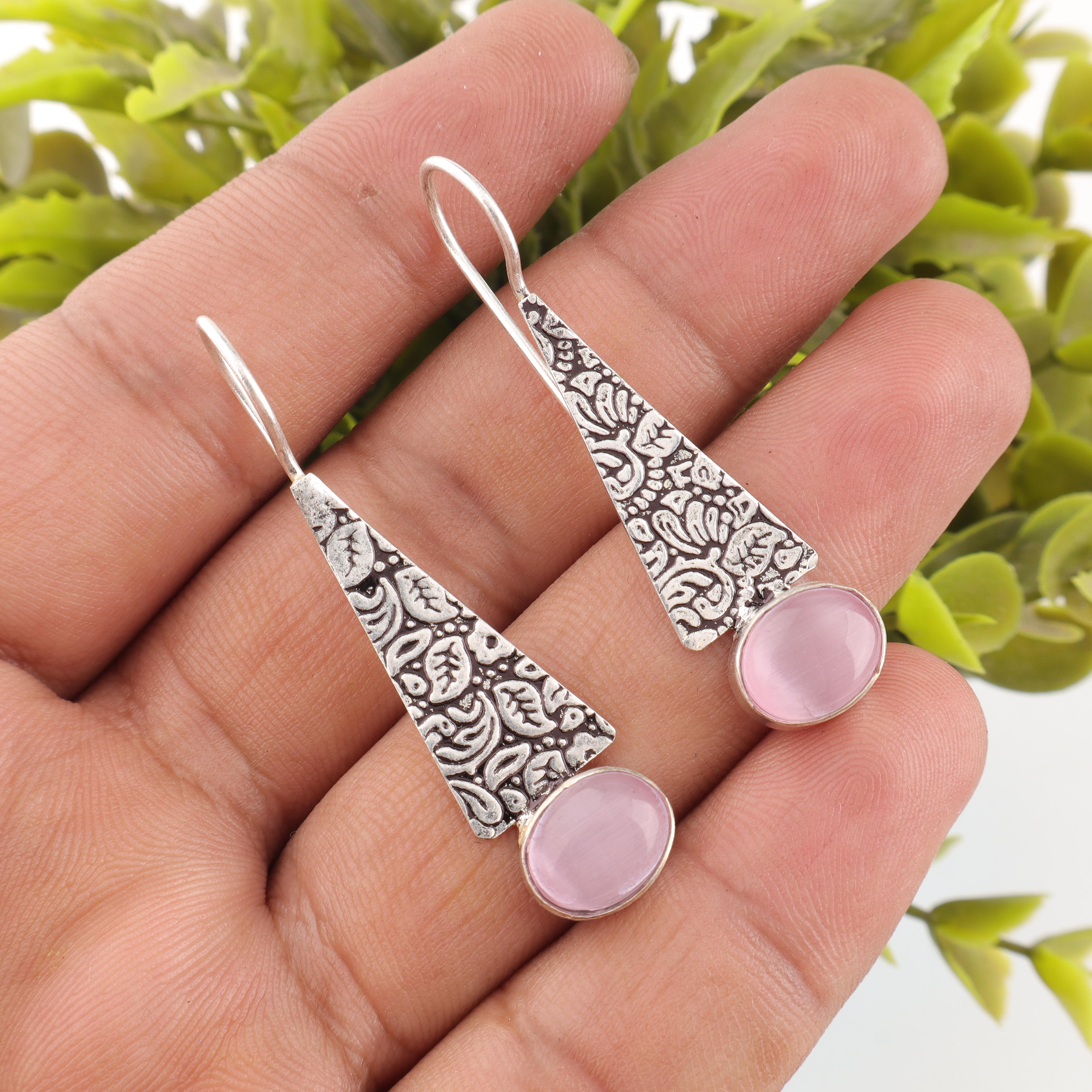 Pink Cat s Eye Gemstone Jewelry Earrings, Handmade Silver Earrings, 925 Sterling Silver Jewelry, Designer Silver Earrings For Wedding Gift 1.9 Inches рожевий
Pink Cat s Eye Gemstone Jewelry Earrings, Handmade Silver Earrings, 925 Sterling Silver Jewelry, Designer Silver Earrings For Wedding Gift 1.9 Inches рожевий