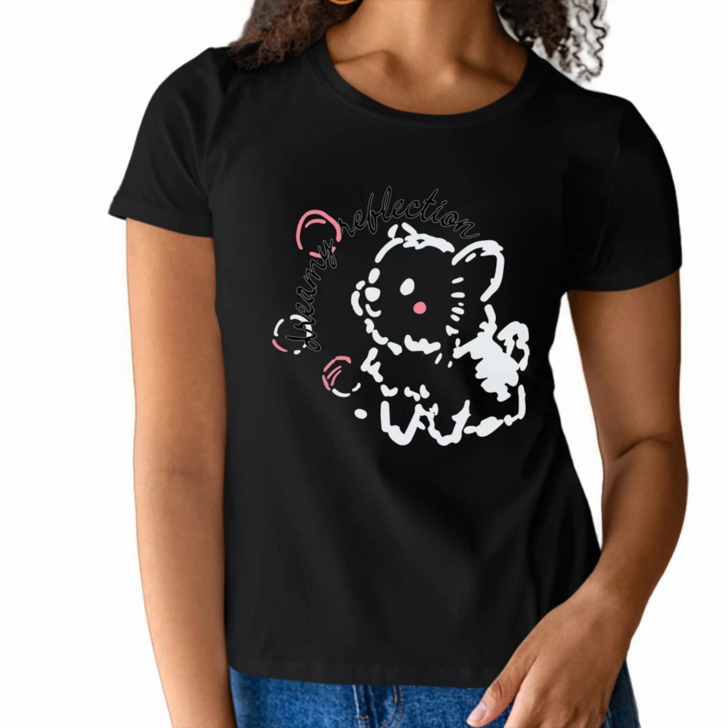 Cute Womens Short Sleeve T Shirt Dreamy reflection Design with Adorable Bear Graphic for a Sweet Summer Look S чёрный
Cute Womens Short Sleeve T Shirt Dreamy reflection Design with Adorable Bear Graphic for a Sweet Summer Look S чёрный