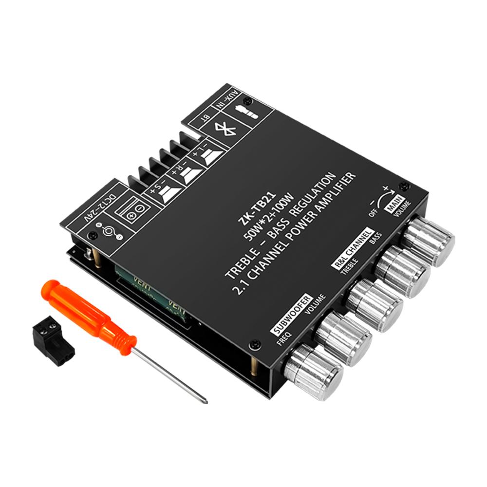 ZK-TB21 2x50W+100W 2.1-канальна цифрова плата підсилювача потужності AUX Bluetooth-сумісний аудіо стерео сабвуфер модуль підсилювача
ZK-TB21 2x50W+100W 2.1-канальна цифрова плата підсилювача потужності AUX Bluetooth-сумісний аудіо стерео сабвуфер модуль підсилювача