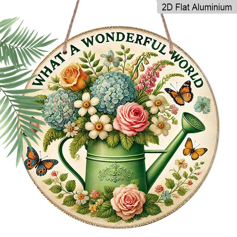 2D Flat, 1pc Round Aluminum Sign, What a Wonderful World Earth Day Floral Design, Vintage Flower & Butterfly Metal Wall Art, Ideal for Garden 1pc
2D Flat, 1pc Round Aluminum Sign, What a Wonderful World Earth Day Floral Design, Vintage Flower & Butterfly Metal Wall Art, Ideal for Garden 1pc