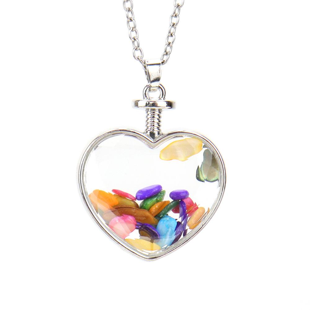 Colorful Natural Gravel Heart-Shaped Section Pendant, Gravel Polished Tiger Eye Drift Bottle Necklace N662
Colorful Natural Gravel Heart-Shaped Section Pendant, Gravel Polished Tiger Eye Drift Bottle Necklace N662