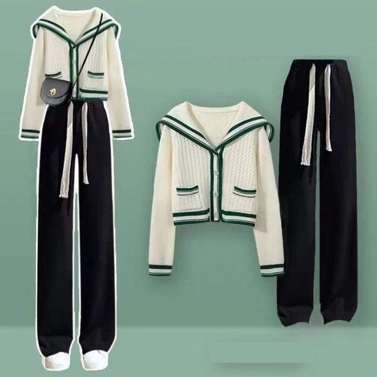 Весна-Осень Трикотажный Женский Кардиган с Воротником Моряком, Эластичные Широкие Брюки, Спортивная Одежда, Комплект Из Двух Частей L зелёный/чёрный
Весна-Осень Трикотажный Женский Кардиган с Воротником Моряком, Эластичные Широкие Брюки, Спортивная Одежда, Комплект Из Двух Частей L зелёный/чёрный