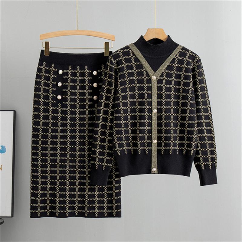 Женский осенне-зимний модный комплект юбки средней длины с элегантным шармом из двух частей OneSize чёрный
Женский осенне-зимний модный комплект юбки средней длины с элегантным шармом из двух частей OneSize чёрный