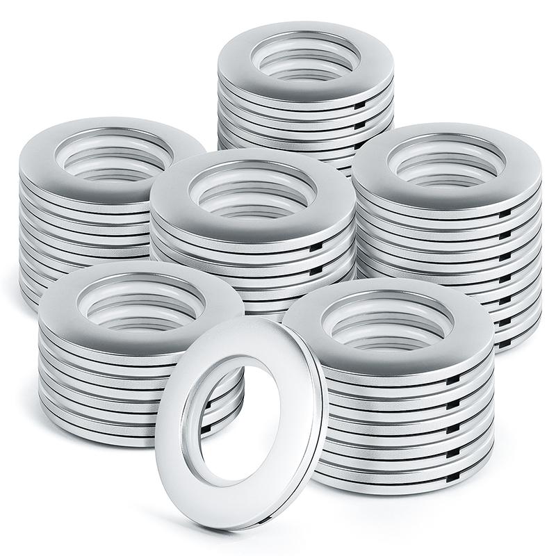 8/16/32/48 ШТ. Кольца для штор с люверсами, Пластиковые люверсы для штор, Верх, Несколько цветов, Современные пряжки для штор, Украшение для дома Matte Silver-32pcs