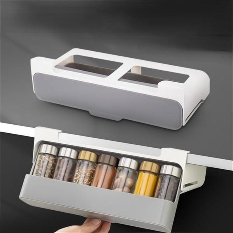 Kitchen Self-adhesive Wall-mounted Under-Shelf Spice Organizer Spice Bottle Storage Rack Home Kitchen Supplies Storage in Stock
Kitchen Self-adhesive Wall-mounted Under-Shelf Spice Organizer Spice Bottle Storage Rack Home Kitchen Supplies Storage in Stock