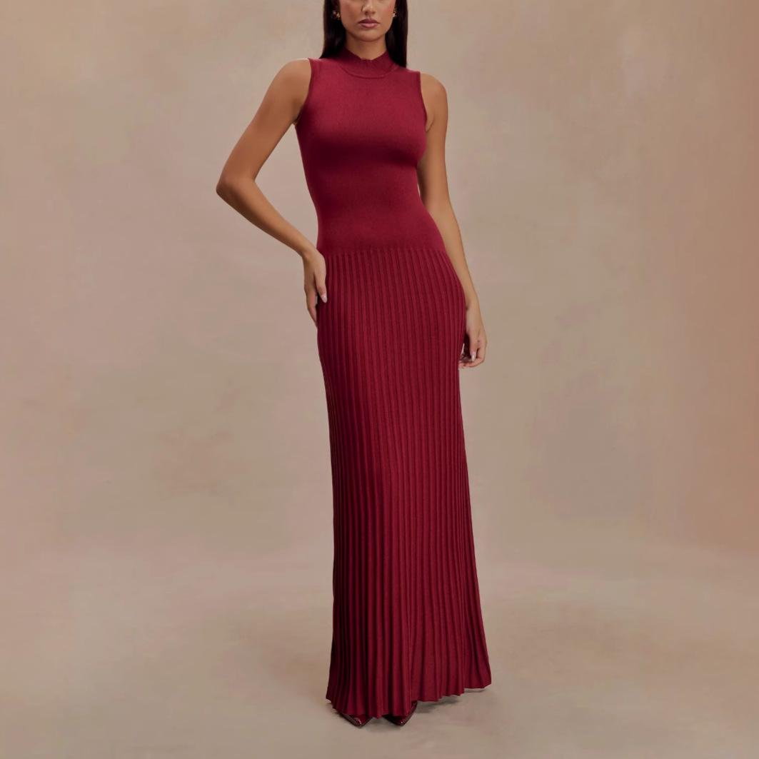 Sleeveless Round Neck Slim Pleated Dress - European & American Style XXL червоний
Sleeveless Round Neck Slim Pleated Dress - European & American Style XXL червоний