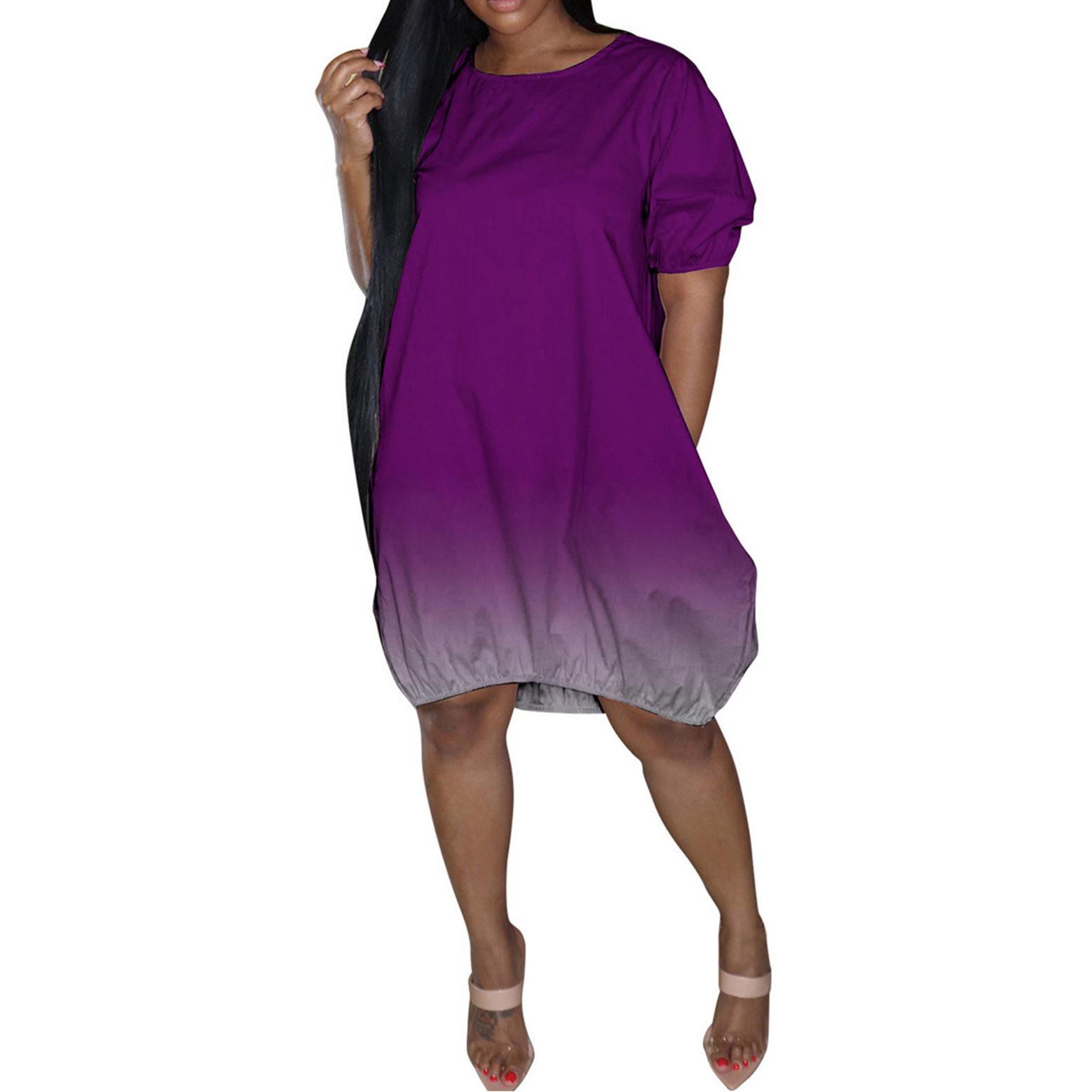 Жіночі повсякденні сукні великих розмірів повсякденні з короткими рукавами середньої довжини, градієнт, літо XXXXL фіолетовий
Жіночі повсякденні сукні великих розмірів повсякденні з короткими рукавами середньої довжини, градієнт, літо XXXXL фіолетовий