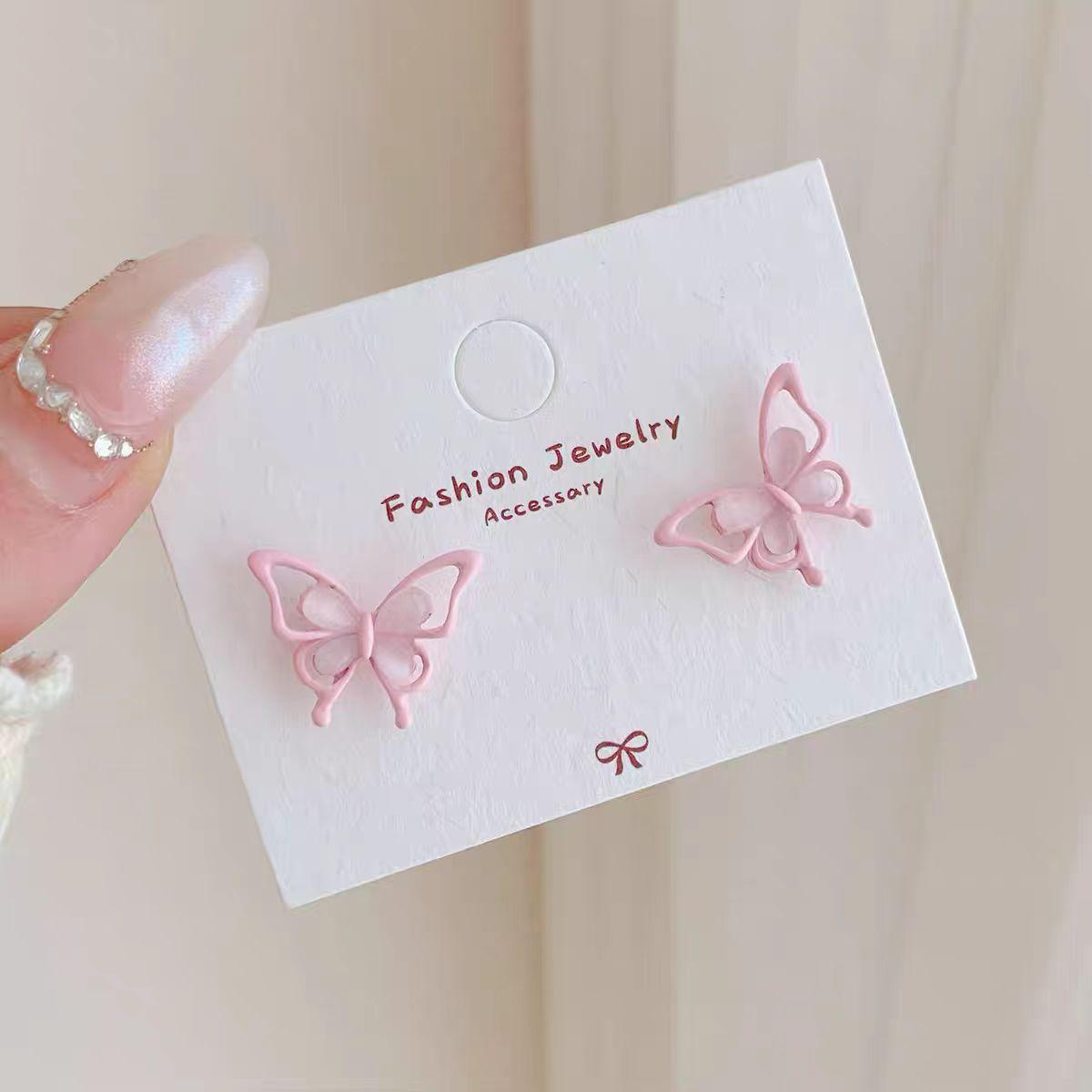 Spring Opal Pink And Blue Butterfly Stud Earrings Female Silver Needle Super Fairy Daily Versatile Sweet Three-Dimensional Earrings
Spring Opal Pink And Blue Butterfly Stud Earrings Female Silver Needle Super Fairy Daily Versatile Sweet Three-Dimensional Earrings