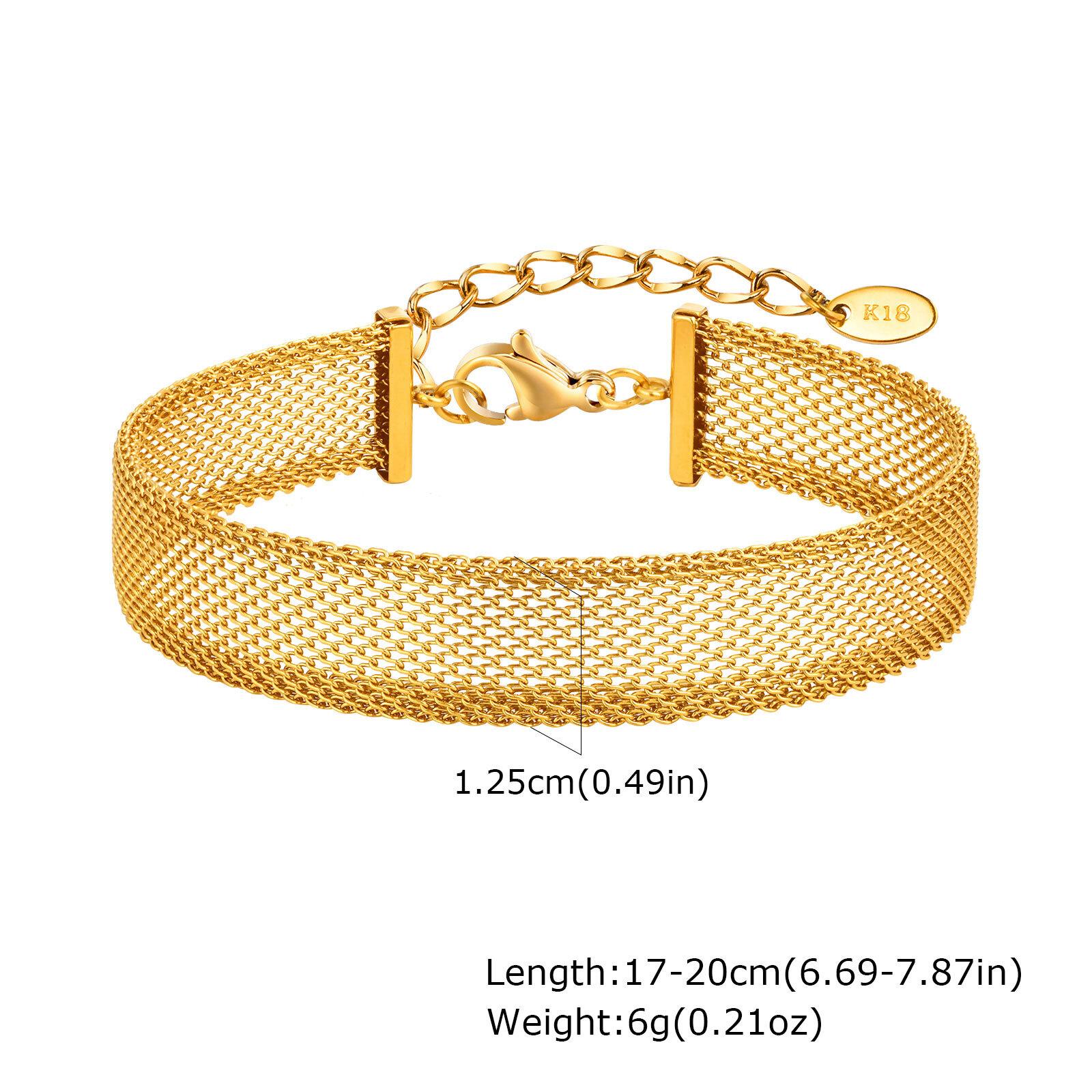 Wide Brand Stainless Steel Mesh Link Chain Bracelet For Women, Adjustable Wirst Jewelry Non Tarnish Waterproof
Wide Brand Stainless Steel Mesh Link Chain Bracelet For Women, Adjustable Wirst Jewelry Non Tarnish Waterproof