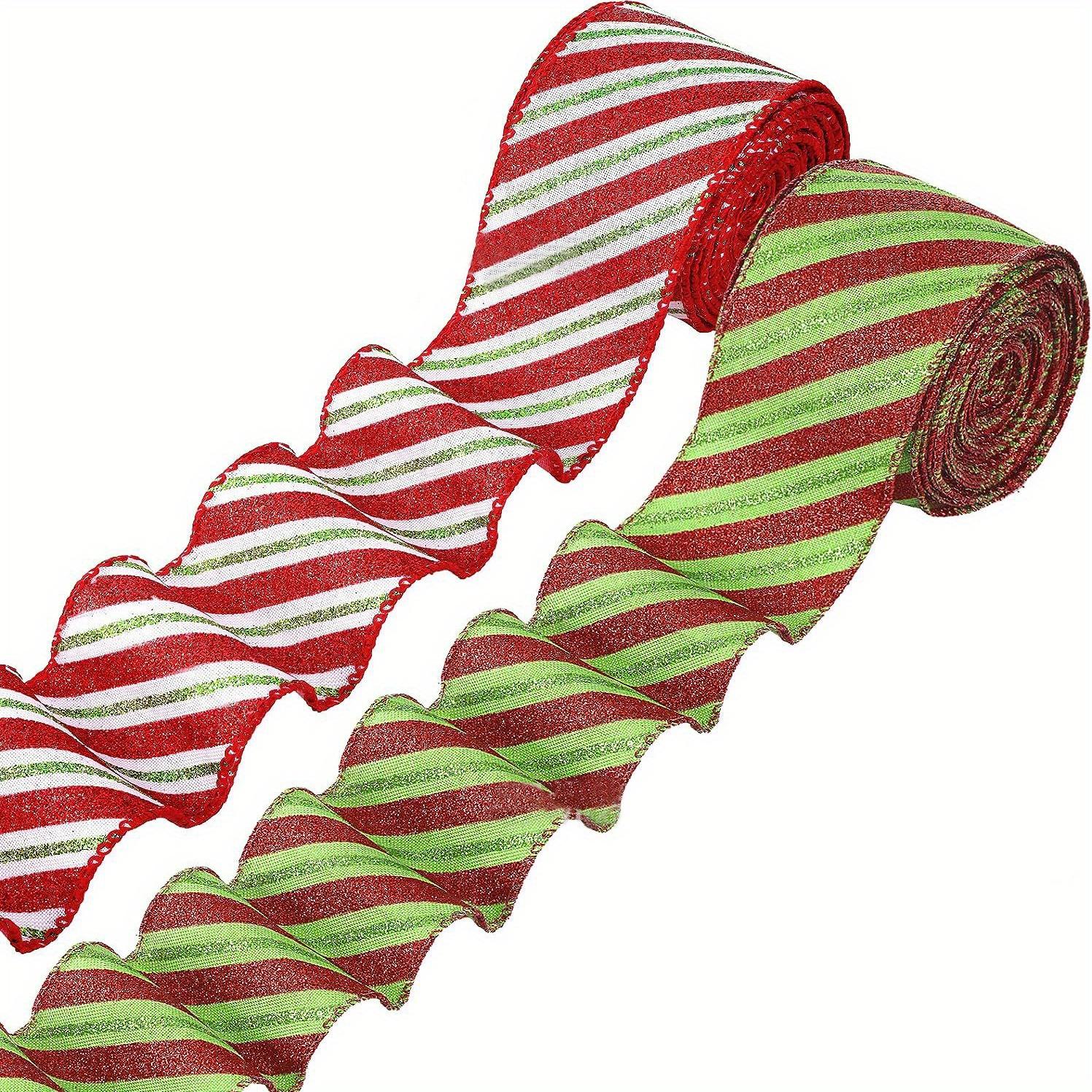 2 рулона рождественских блестящих лент с проволочным краем, классическая полиэстеровая лента в красную и зеленую полоску для праздничных украшений, идеально подходит для упаковки подарков, поделок своими руками 2rolls Ribbon
2 рулона рождественских блестящих лент с проволочным краем, классическая полиэстеровая лента в красную и зеленую полоску для праздничных украшений, идеально подходит для упаковки подарков, поделок своими руками 2rolls Ribbon