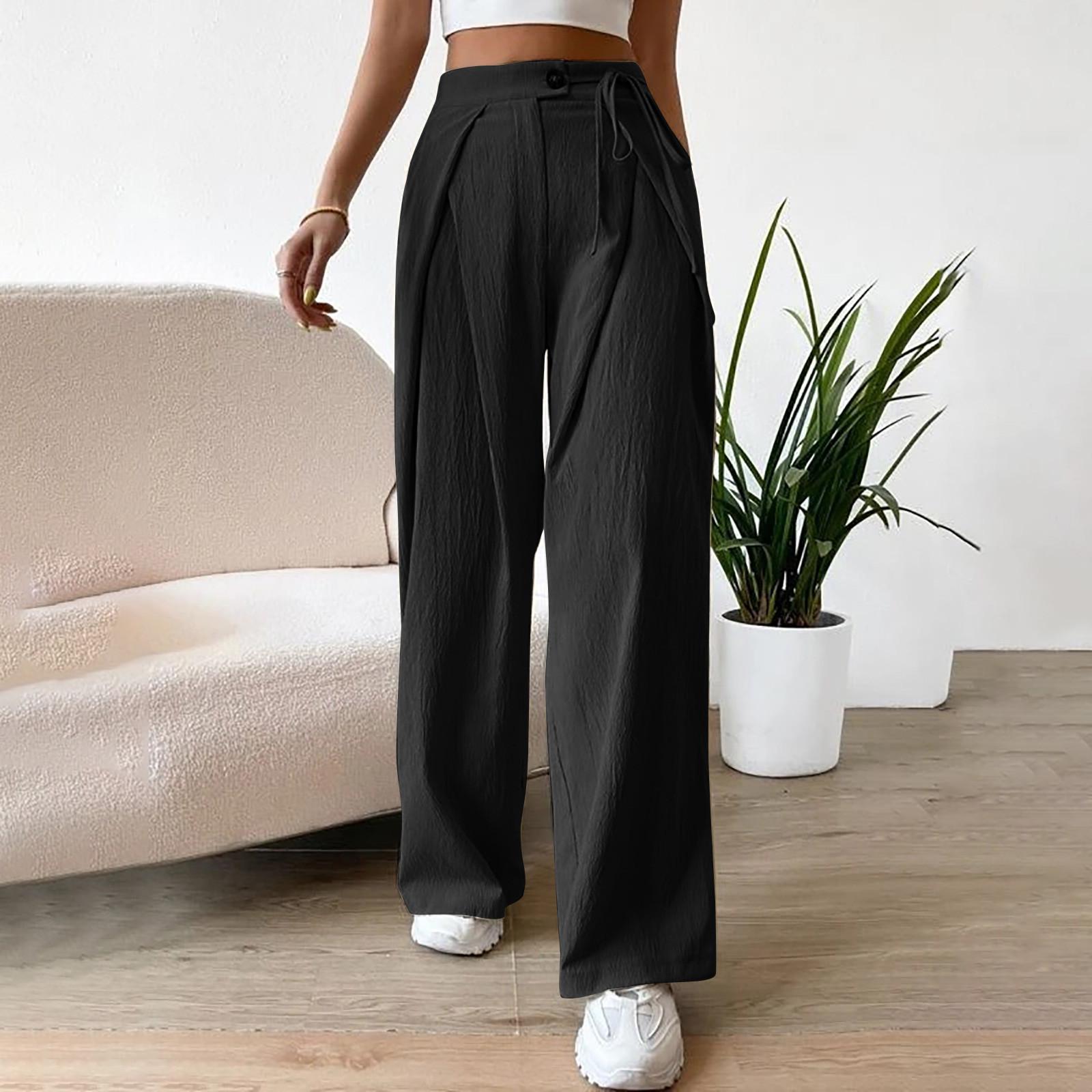 High Waisted Women s Button Up Straight Leg Pants Casual Color Wide Leg Pants S чёрный
High Waisted Women s Button Up Straight Leg Pants Casual Color Wide Leg Pants S чёрный