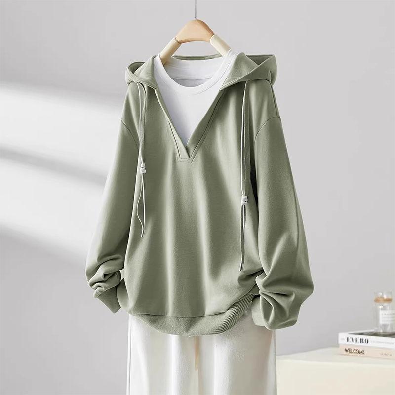 Women Spring Autumn Korean Hooded Collar Pullover Fashion Design T Shirt Loose Large Versatile Long Sleeve XXXL зелений
Women Spring Autumn Korean Hooded Collar Pullover Fashion Design T Shirt Loose Large Versatile Long Sleeve XXXL зелений