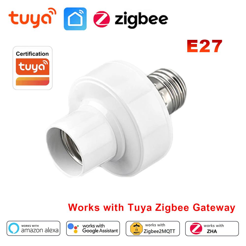 Tuya Zigbee Smart Lamp Socket Switch E27 Bulb Holder Adapter Smart Life APP Timer Voice Control Works with Alexa Google Home Z2M
Tuya Zigbee Smart Lamp Socket Switch E27 Bulb Holder Adapter Smart Life APP Timer Voice Control Works with Alexa Google Home Z2M