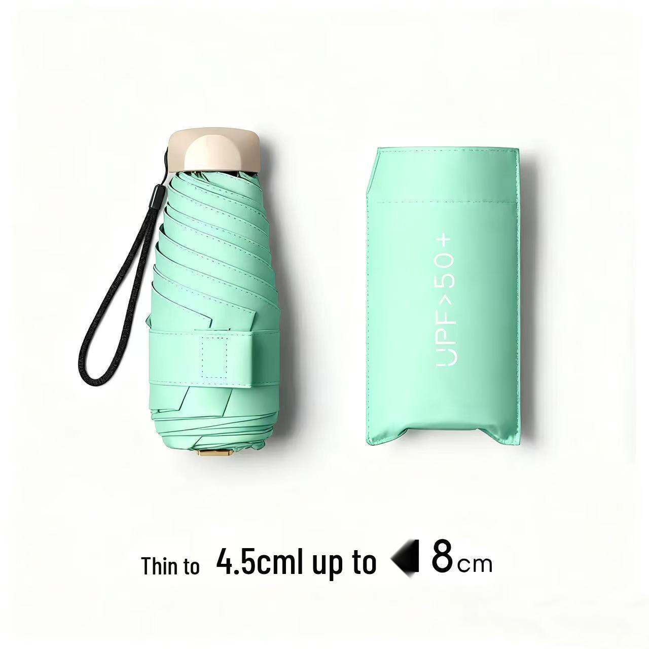 Сверхлегкий пятисложный зонт: Солнцезащитный крем с УФ-защитой, Анти-ультрафиолет, Дождь или солнце, Складной солнцезащитный козырек из черного клея. 21 inches, 6 ribs
Сверхлегкий пятисложный зонт: Солнцезащитный крем с УФ-защитой, Анти-ультрафиолет, Дождь или солнце, Складной солнцезащитный козырек из черного клея. 21 inches, 6 ribs