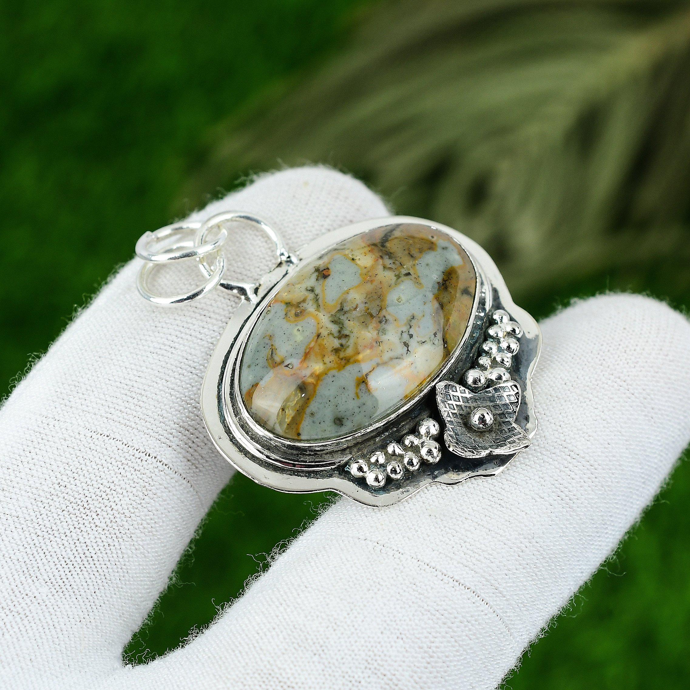Natural Polychrome Jasper Gemstone Jewelry 925 Sterling Silver Pendant For Girls
Natural Polychrome Jasper Gemstone Jewelry 925 Sterling Silver Pendant For Girls