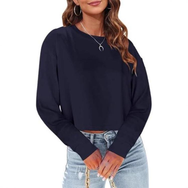 Women Fleece Crop Top Oversized Cropped Sweatshirt Long Sleeve Pullover Round Neck T Shirt for Autumn Winter S темно-синий
Women Fleece Crop Top Oversized Cropped Sweatshirt Long Sleeve Pullover Round Neck T Shirt for Autumn Winter S темно-синий