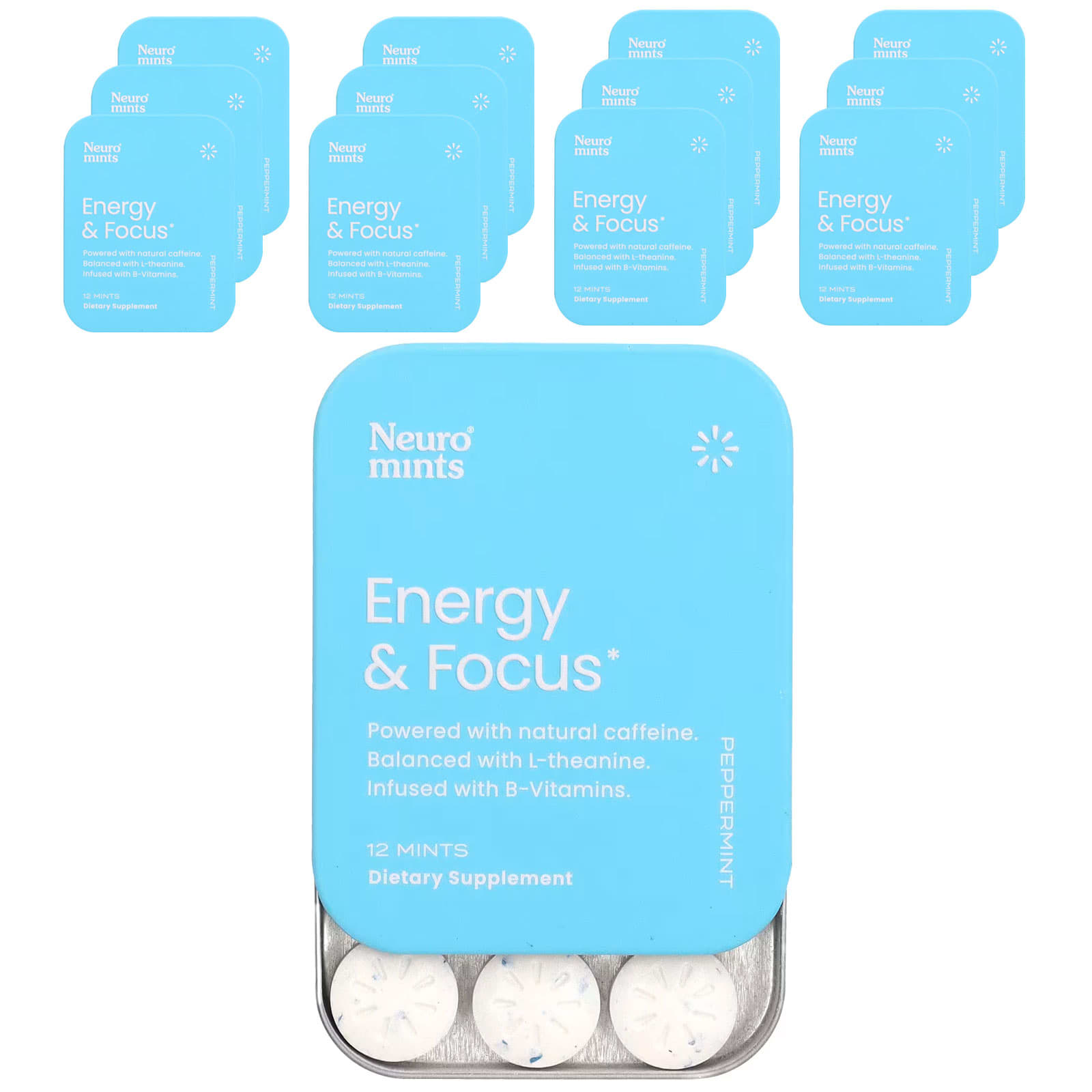 NeuroGum, NeuroMints, Energy & Focus, Peppermint, 12 упаковок, 12 шт. (всього 144 шт)
NeuroGum, NeuroMints, Energy & Focus, Peppermint, 12 упаковок, 12 шт. (всього 144 шт)