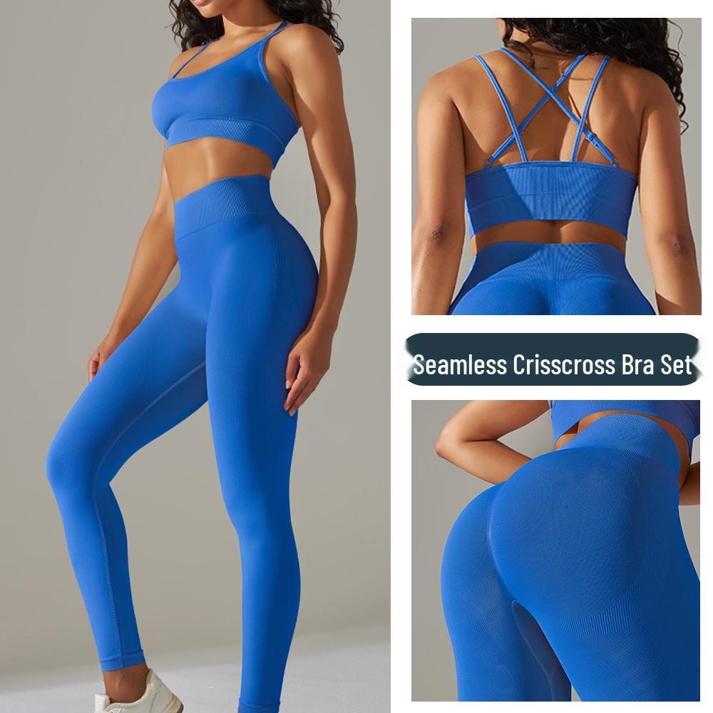 European-American Knitted High-Elastic Beautiful Back Yoga Sports Bra & Fitness Pants Women s Two-Piece Set. Large
European-American Knitted High-Elastic Beautiful Back Yoga Sports Bra & Fitness Pants Women s Two-Piece Set. Large