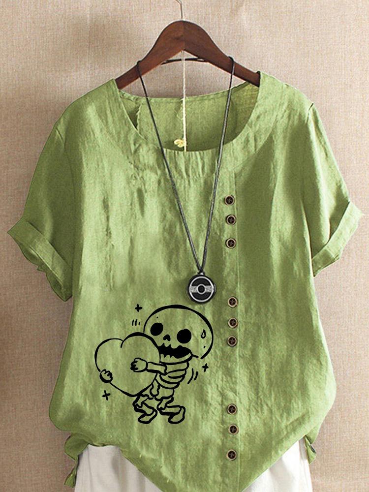 Women s Fashion Skull Hugging Heart Print Shot Sleeve T-shirt Loose Cotton Shirt Casual Loose Summer Blouse Tops Plus Size 5XL зелений
Women s Fashion Skull Hugging Heart Print Shot Sleeve T-shirt Loose Cotton Shirt Casual Loose Summer Blouse Tops Plus Size 5XL зелений