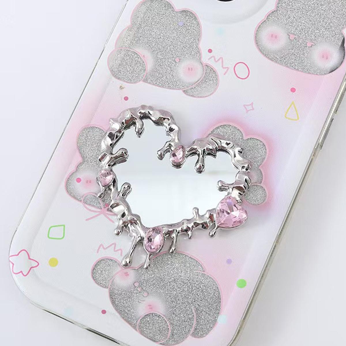 Heart Shape Mirror Design DIY Phone Case Charms Silver Plated Rhinestone Decor Phone Shell Accessories
Heart Shape Mirror Design DIY Phone Case Charms Silver Plated Rhinestone Decor Phone Shell Accessories