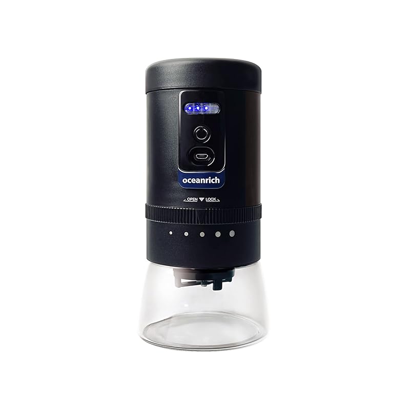 ocean rich automatic coffee mill G1R portable electric mill 5-level adjustment function Cordless type UQ-ORG1BKR 
ocean rich automatic coffee mill G1R portable electric mill 5-level adjustment function Cordless type UQ-ORG1BKR