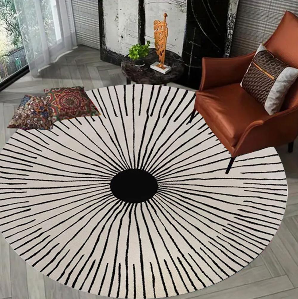 Black and White Minimalist Modern Sun Pattern Round Area Rug for Livingroom Bedroom Dining Ultra Soft Shag Boho Circular Carpet 80X80CM
Black and White Minimalist Modern Sun Pattern Round Area Rug for Livingroom Bedroom Dining Ultra Soft Shag Boho Circular Carpet 80X80CM