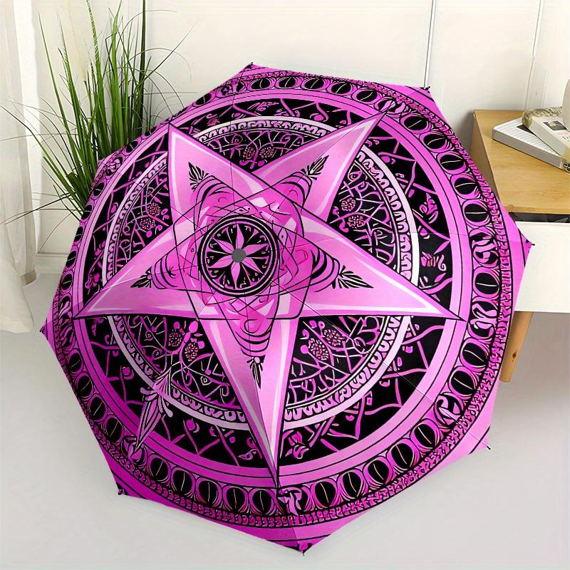 Star Mandala Automatic Folding Umbrella 8 Ribs, Durable Iron Frame, Bright Color Pattern Compact Travel Umbrella, Suitable for Outdoor, Bea
Star Mandala Automatic Folding Umbrella 8 Ribs, Durable Iron Frame, Bright Color Pattern Compact Travel Umbrella, Suitable for Outdoor, Bea