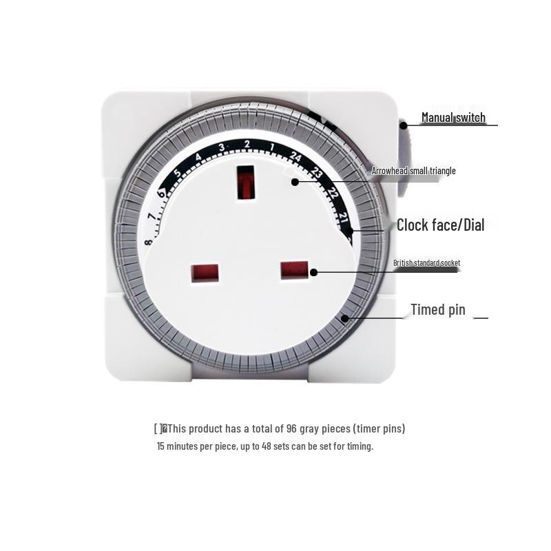 In-Stock UK Plug Timer Switch: 24-Hour Anti-Overcharge Smart Mechanical Socket for Home.
In-Stock UK Plug Timer Switch: 24-Hour Anti-Overcharge Smart Mechanical Socket for Home.