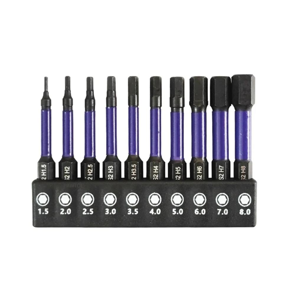 10pcs Impact Hex Head Allen Wrench Drill Bit Set H1.5-H8 Hex-Shank Steel Hex Screwdriver Bits Metric Magnetic
10pcs Impact Hex Head Allen Wrench Drill Bit Set H1.5-H8 Hex-Shank Steel Hex Screwdriver Bits Metric Magnetic