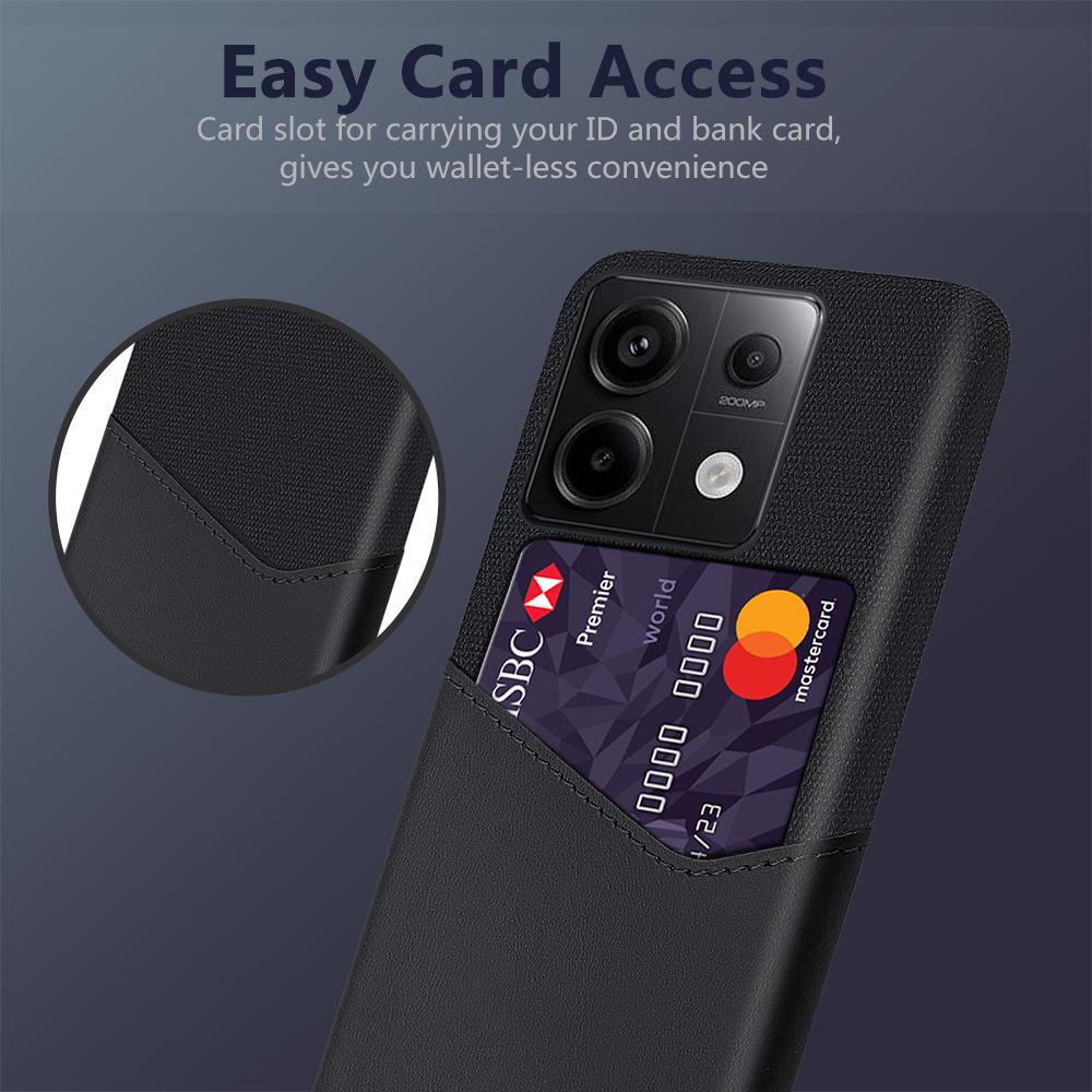 For Xiaomi Redmi Note 13 Pro 5G/Poco X6 5G Case Cloth+PU Leather+PC Phone Protective Cover with Card Slot Black
For Xiaomi Redmi Note 13 Pro 5G/Poco X6 5G Case Cloth+PU Leather+PC Phone Protective Cover with Card Slot Black