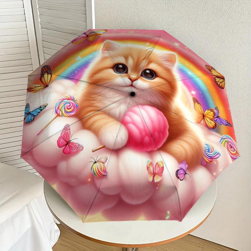 1pc Rainbow Kitty with Butterflies and Lollipops Umbrella with Plastic Handle,Suitable for All Seasons Home Travel Outdoor UmbrellaDD261
1pc Rainbow Kitty with Butterflies and Lollipops Umbrella with Plastic Handle,Suitable for All Seasons Home Travel Outdoor UmbrellaDD261
