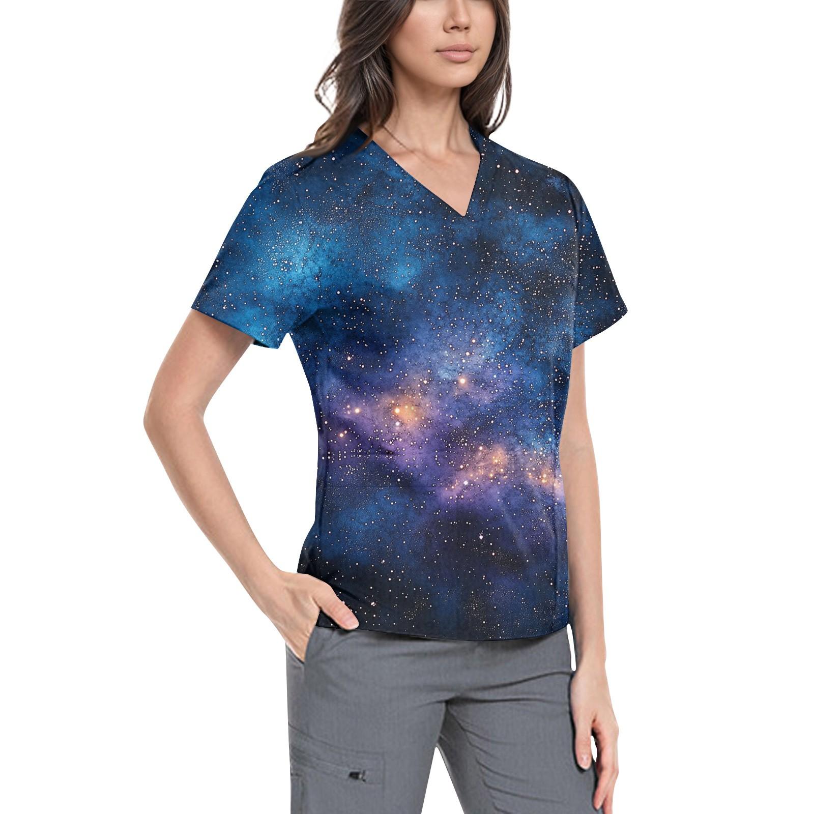 Женская симпатичная принтованная рабочая одежда с V-образным вырезом, двухслойными карманами, базовым коротким рукавом, пуловером XXXXL синий
Женская симпатичная принтованная рабочая одежда с V-образным вырезом, двухслойными карманами, базовым коротким рукавом, пуловером XXXXL синий