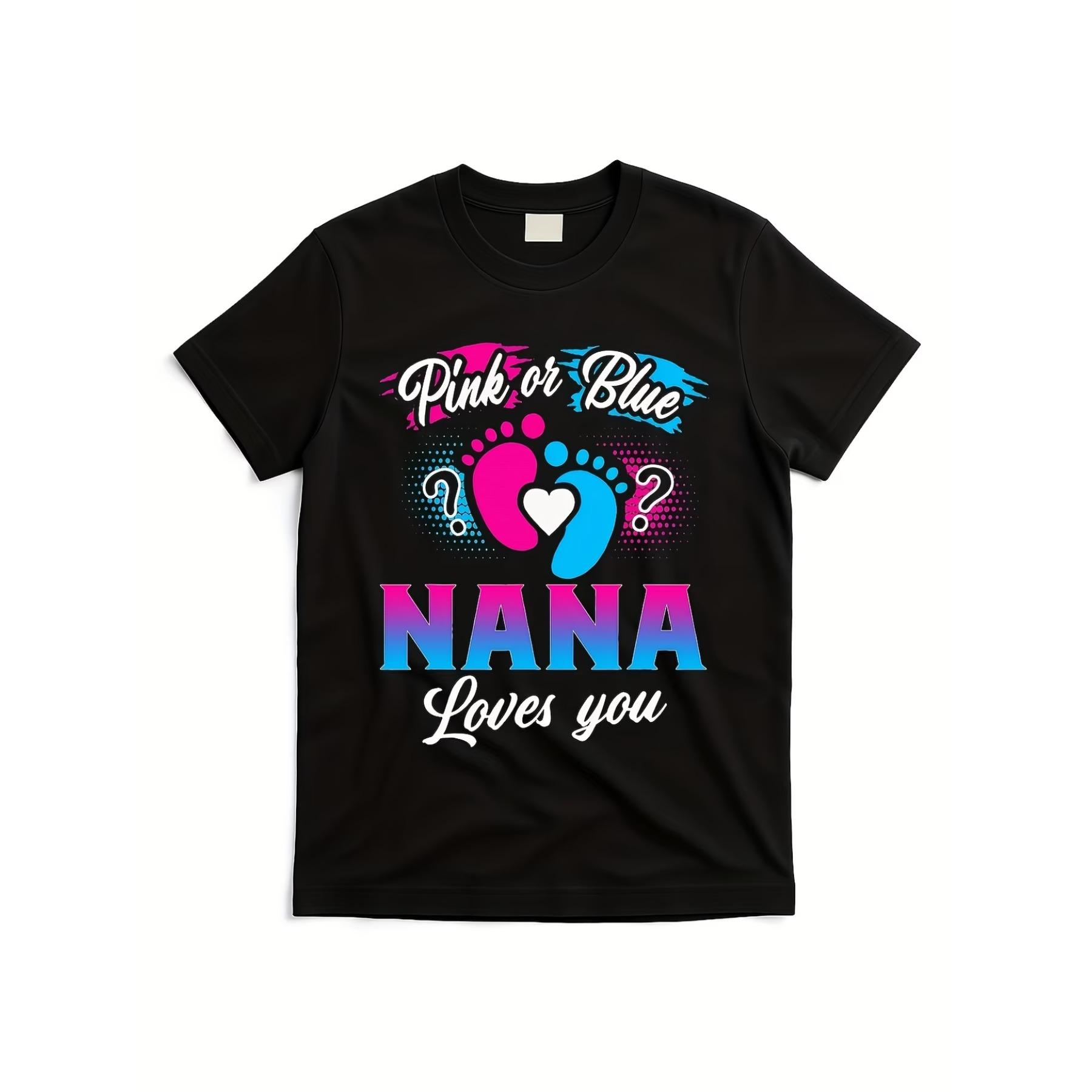 Unisex Pink or Blue Nana Loves You Gender Reveal T-Shirt Pure Cotton Vintage Short-Sleeve Tee with Gender Reveal Graphic Print XXL чорний
Unisex Pink or Blue Nana Loves You Gender Reveal T-Shirt Pure Cotton Vintage Short-Sleeve Tee with Gender Reveal Graphic Print XXL чорний