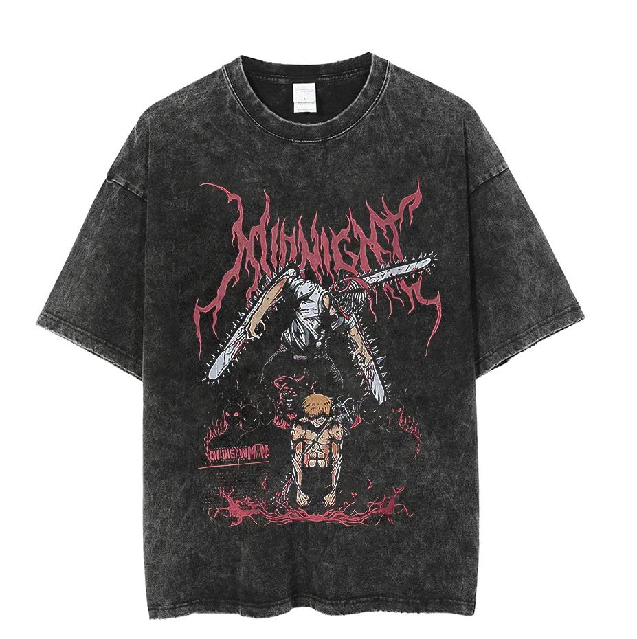Fashion Summer Chainsaw Man Vintage T-shirt Streetwear Anime Print T-shirt Oversize T Shirt Loose Men Washed Black Tees Tops S
Fashion Summer Chainsaw Man Vintage T-shirt Streetwear Anime Print T-shirt Oversize T Shirt Loose Men Washed Black Tees Tops S